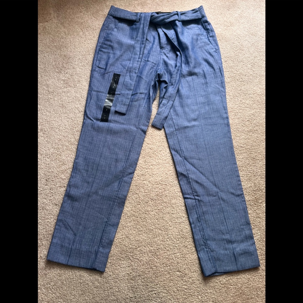 Banana Republic Blue Cropped Tie-Waist Pants